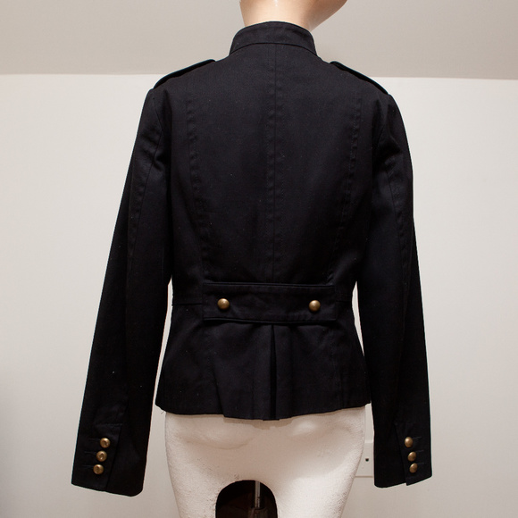 Black Military Jacket with Brass Buttons - Picture 3 of 7